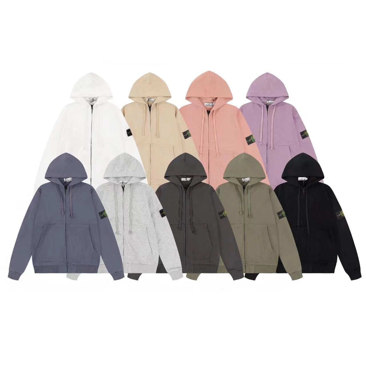 STONE Stone Island four pass island classic style cardigan sweatshirt hoodie long sleeve zipper outerwear men's and women's