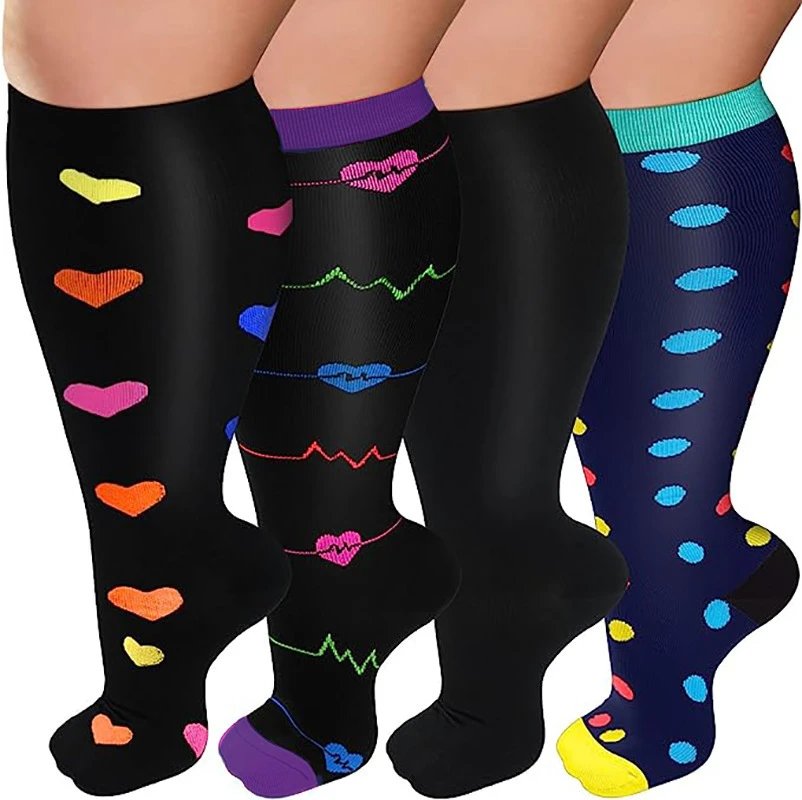 Sports Cycling Socks Extra Large Extra Wide Compression Socks Sports Fitness Leg Shaping Socks Elasticity Long Tube Compression Socks
