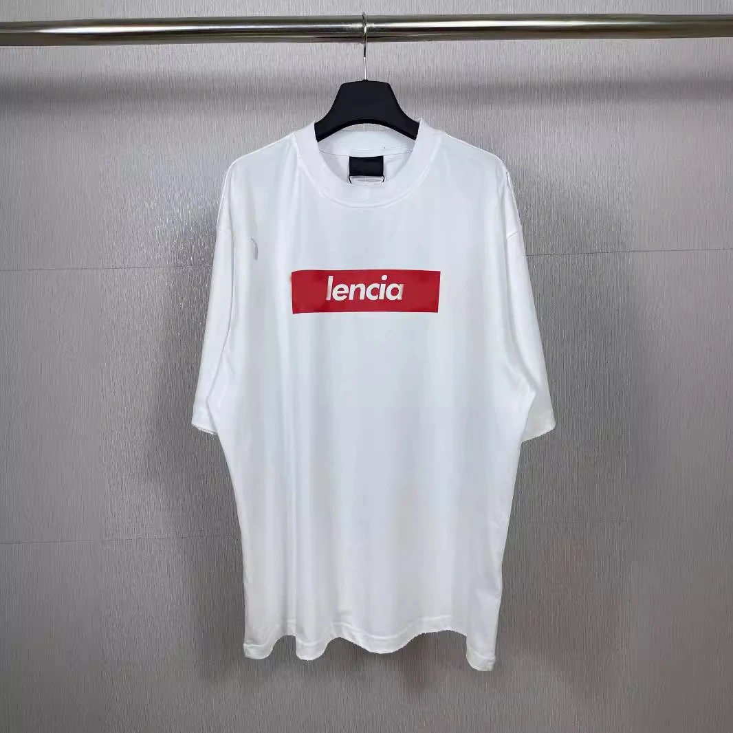 2023 Balenciaga Collaboration Front Classic Logo Print Round Neck T-shirt Casual Unisex Couples