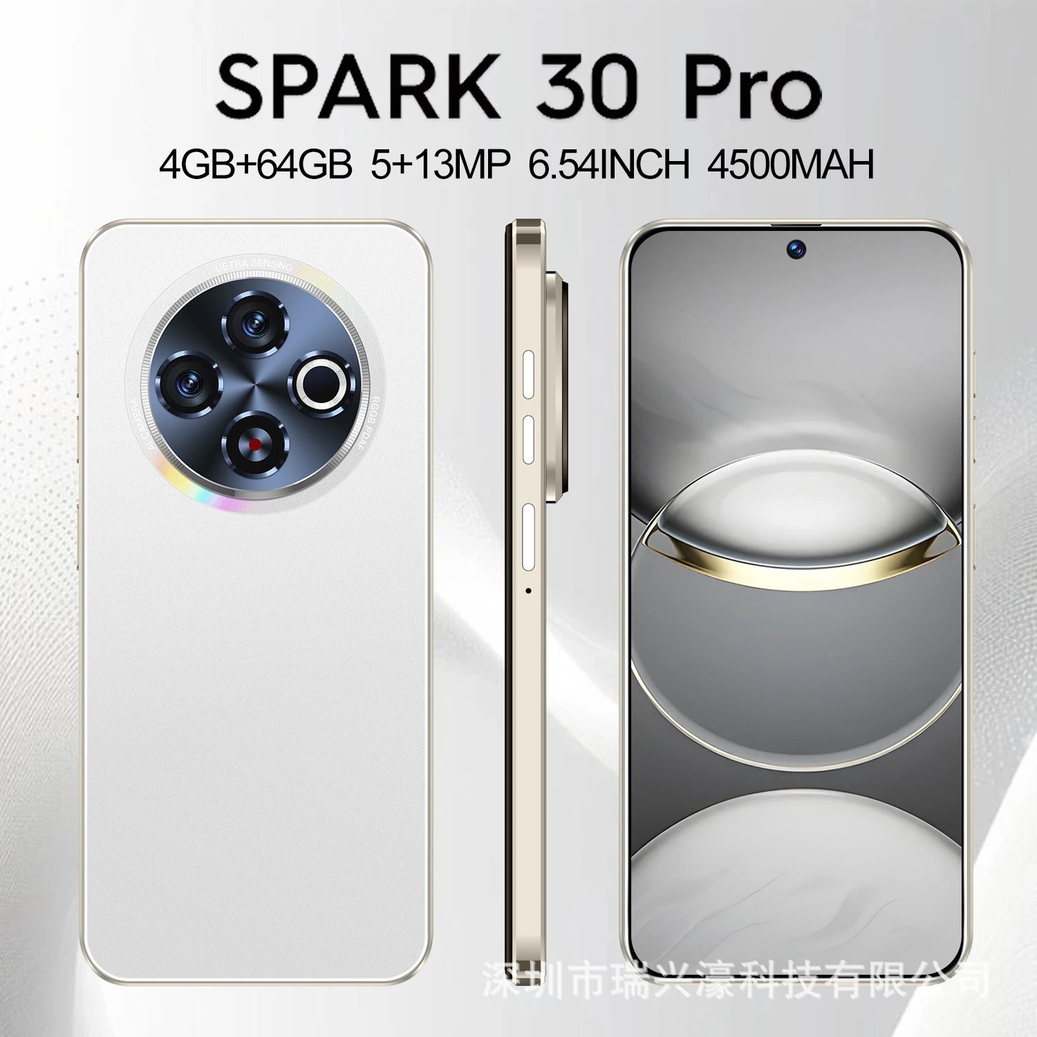 TK New Hot Seller Phone Spark30 Pro Punch-Hole Screen 7.3 Large Screen 16+1TB with Sticker