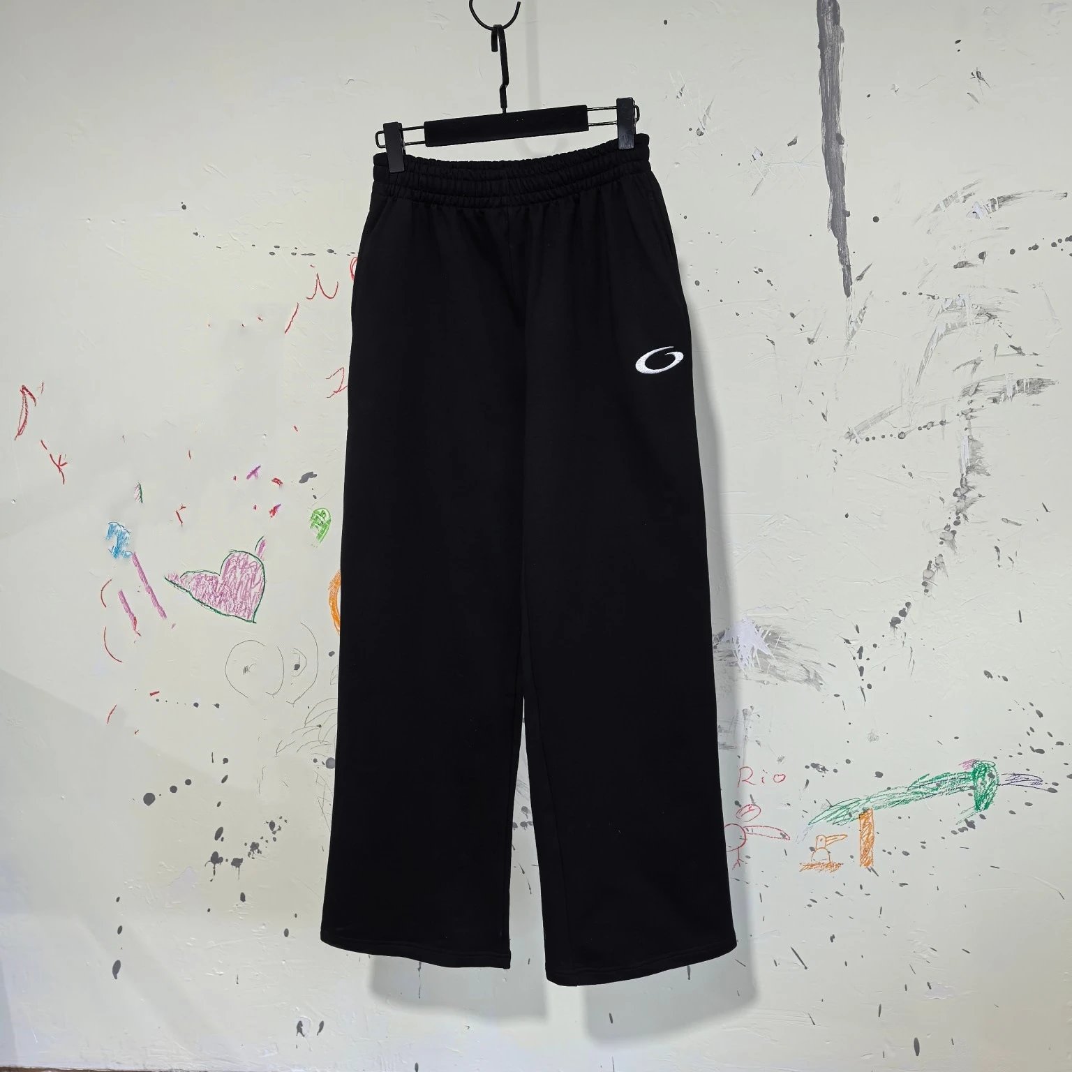 Balenciaga Classic New Basketball Series Embroidery Sports Pants Loose Sweatpants Wide Leg Pants