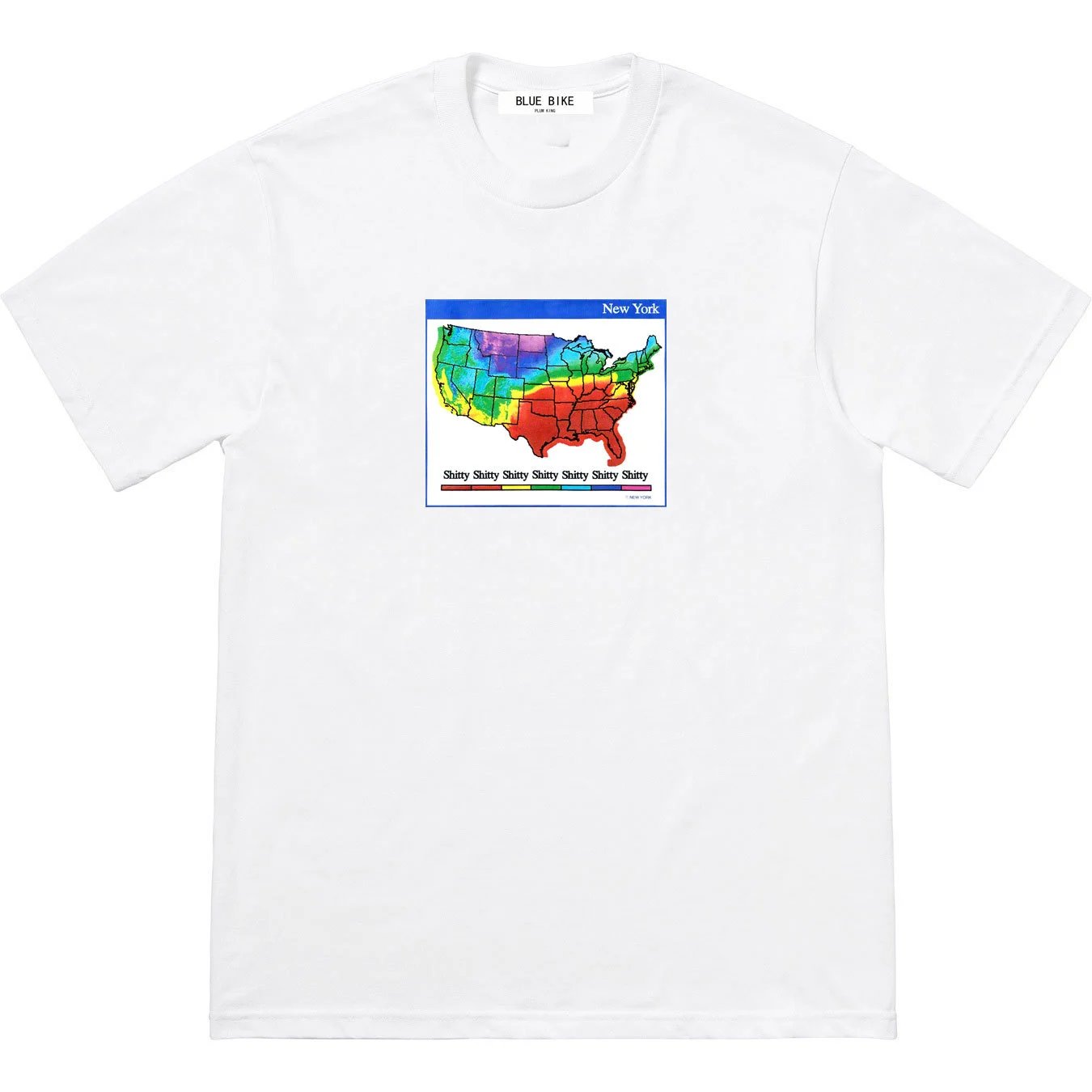 23FW Weather Tee Weather Map USA Map Short Sleeve T-shirt Unisex Couples Trendy Ins