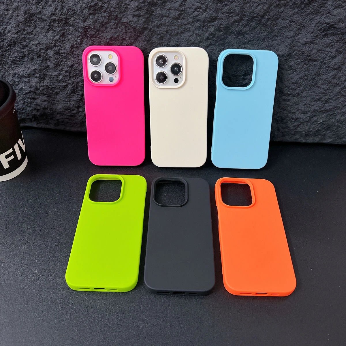 Candy Color Skin-Feel Matte Large Open TPU Apple 15 Pro Case Simple Anti-Drop iPhone 13 Couple 11