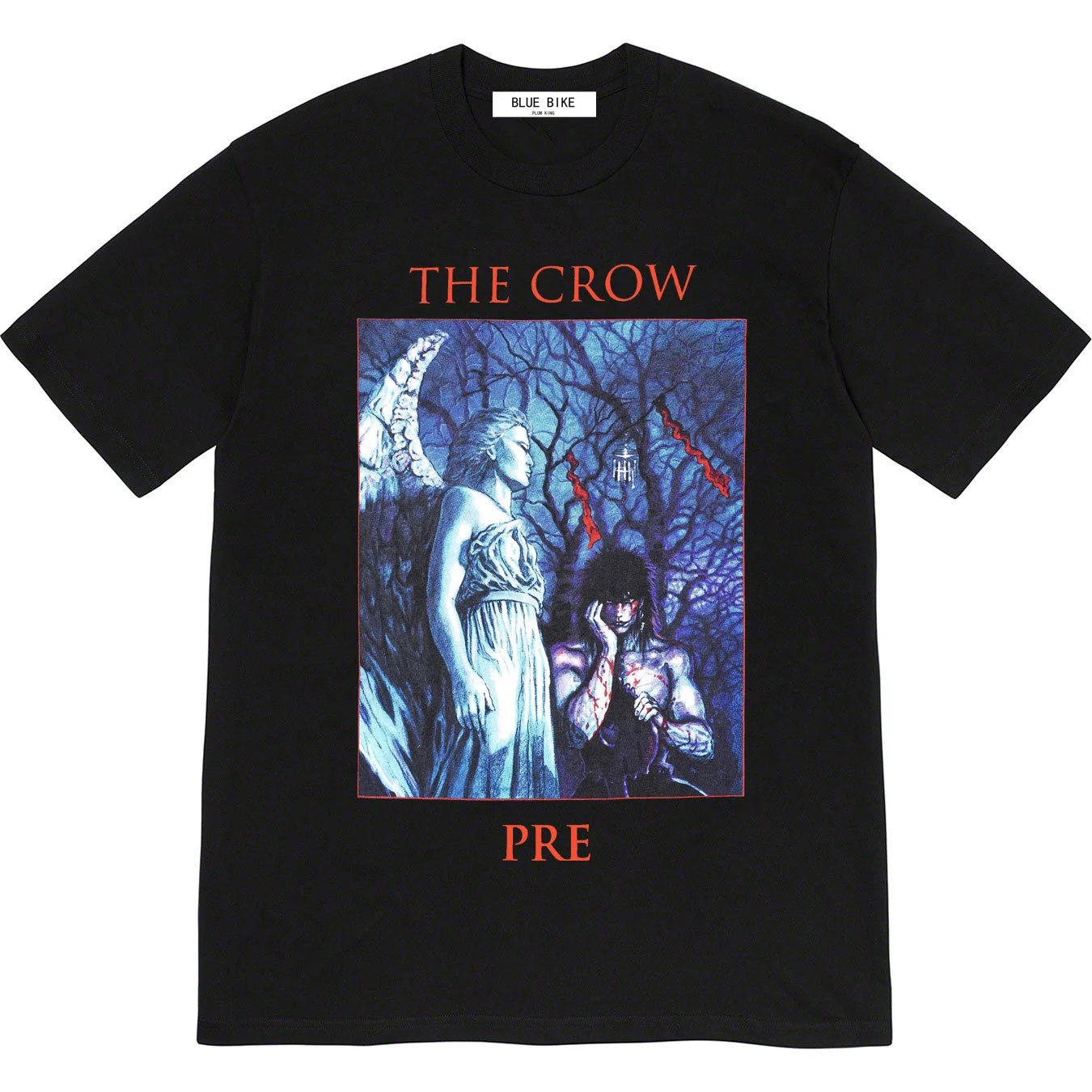 21FW The Crow Tee Crow Comic Collaboration Back Letter Short Sleeve T-shirt Unisex Couples