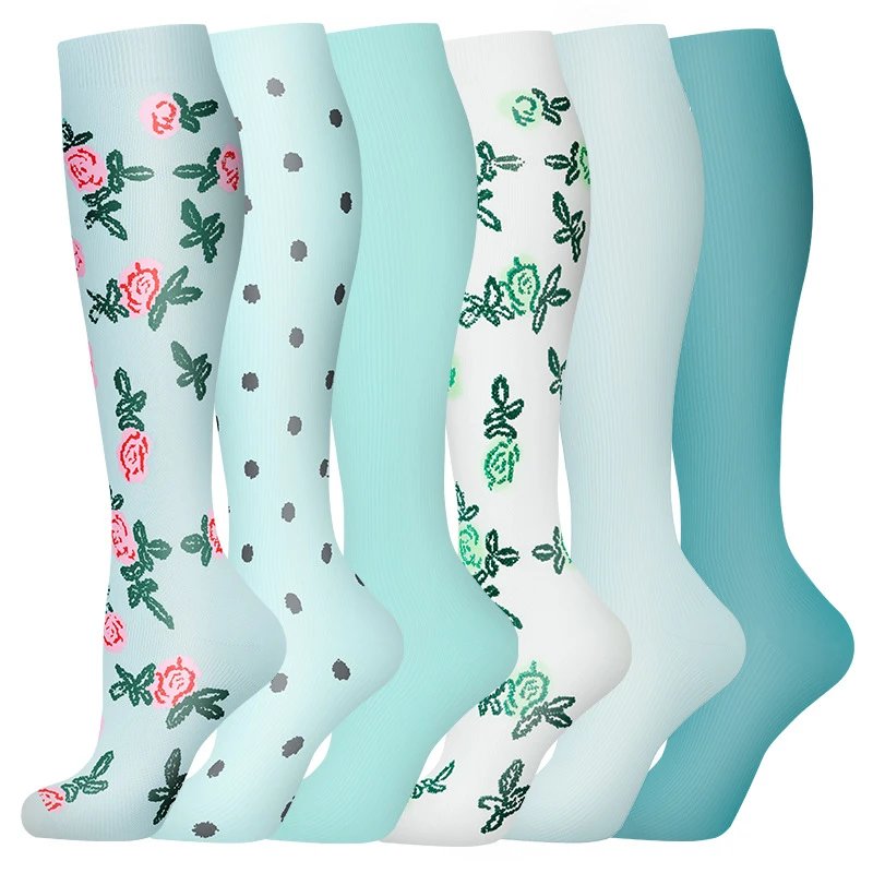 Sports Calf Compression Socks Outdoor Cycling Compression Socks Flower Sports Socks