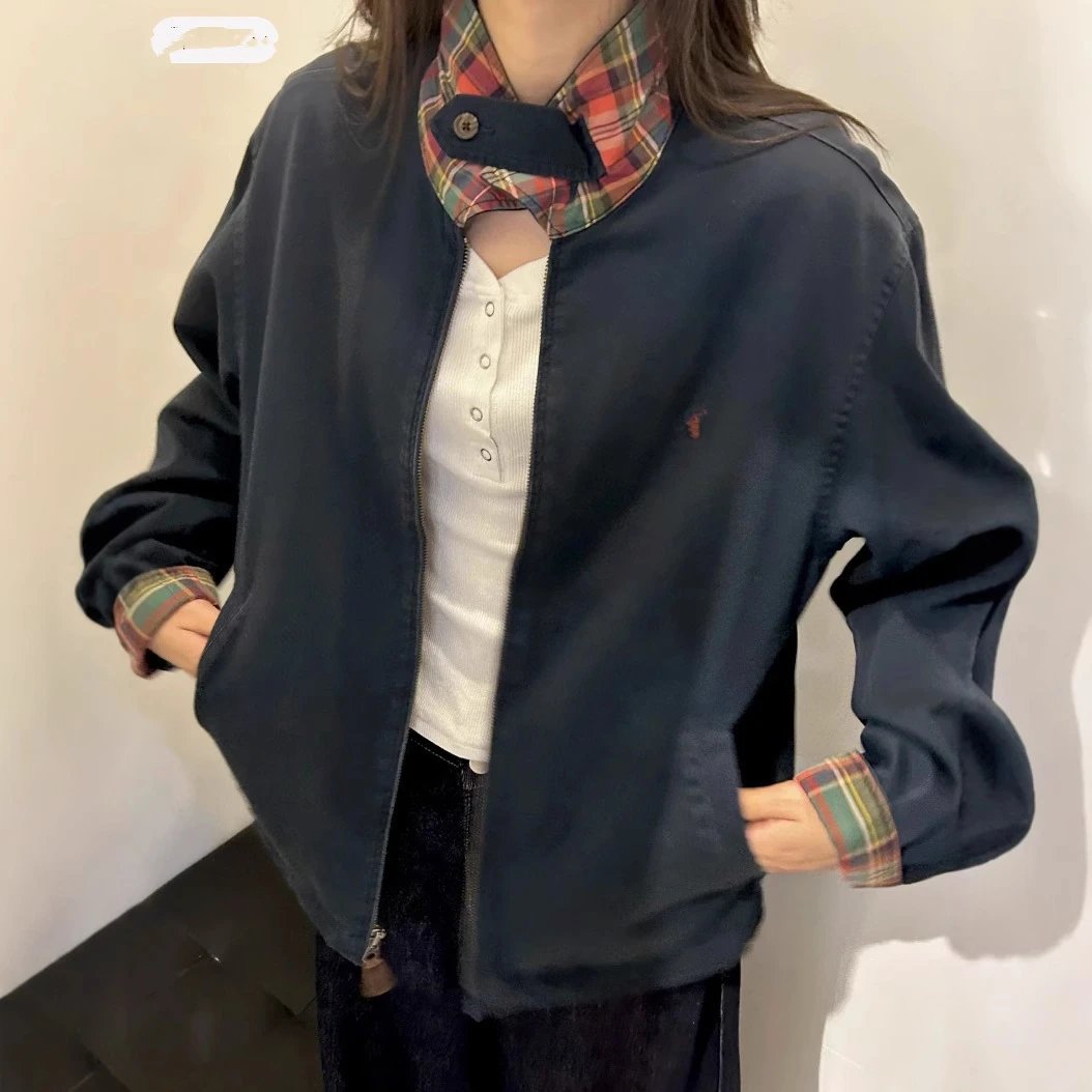 New RL Pony Vintage Classic Lapel Old Cadre Retro Jacket