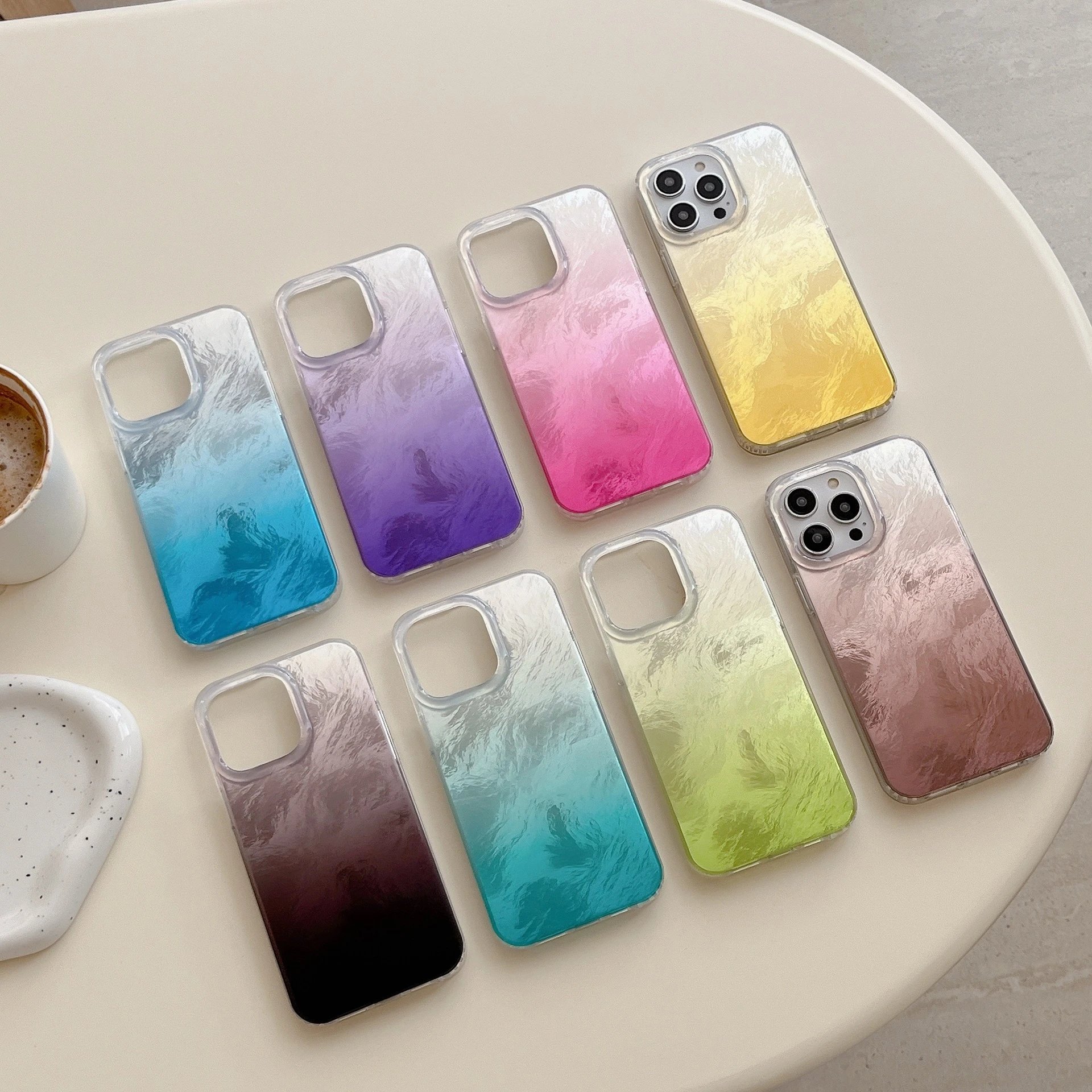 Summer New Double-Sided IMD Apple 15 Pro Max Case Smudged Aurora Gradient 13 Anti-Drop 16 Pro Female