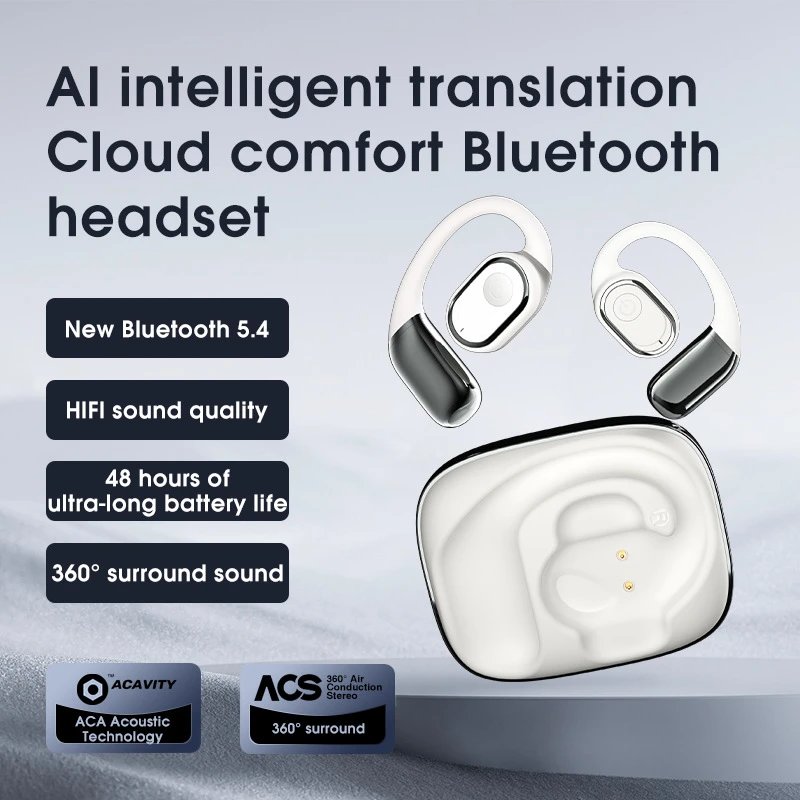 Best Seller Earhook Wireless Earphones Open Style Customizable AI Translation Bluetooth Earphones