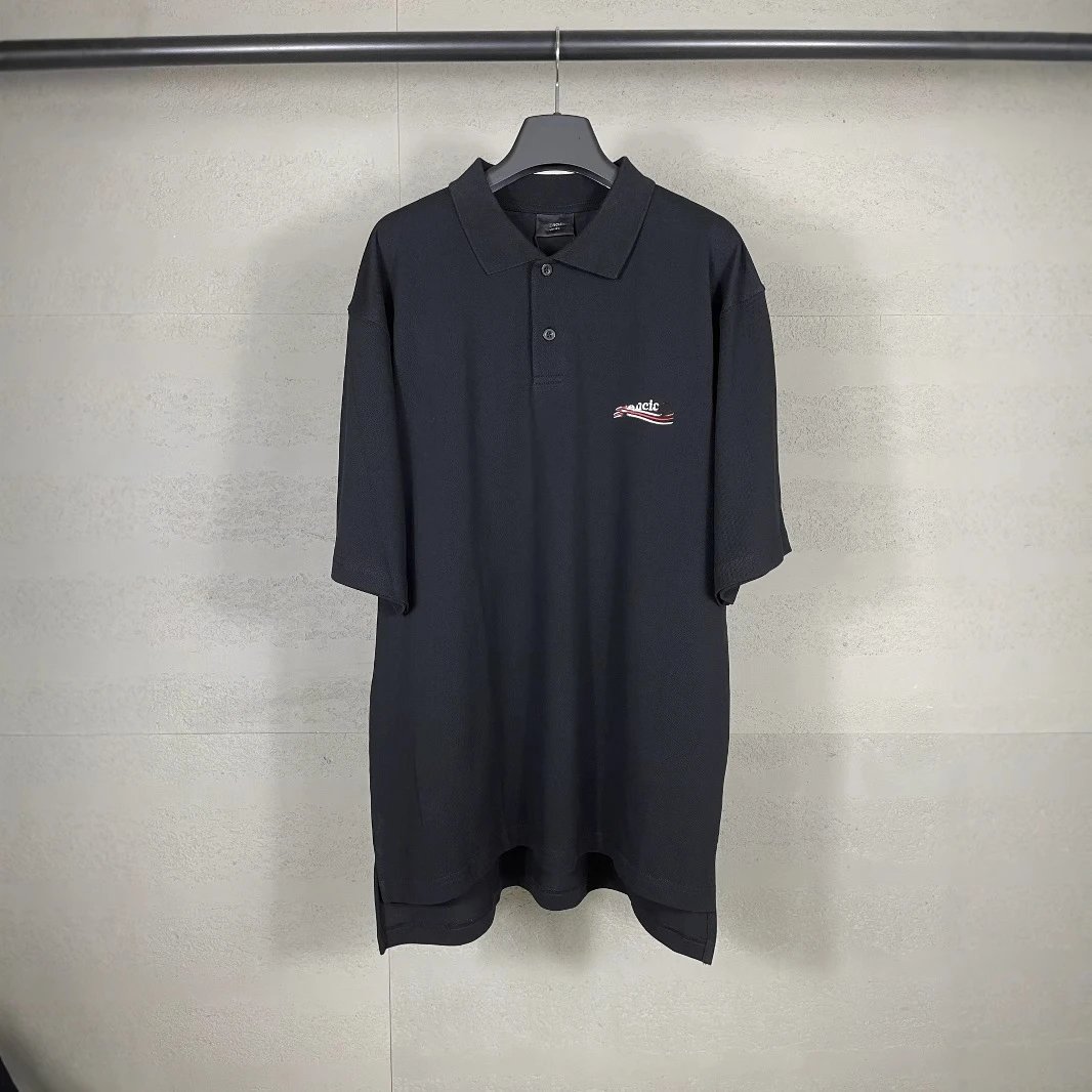 Balenciaga 25 Double B Cola Embroidery Polo Short Sleeve T-shirt POLO Shirt