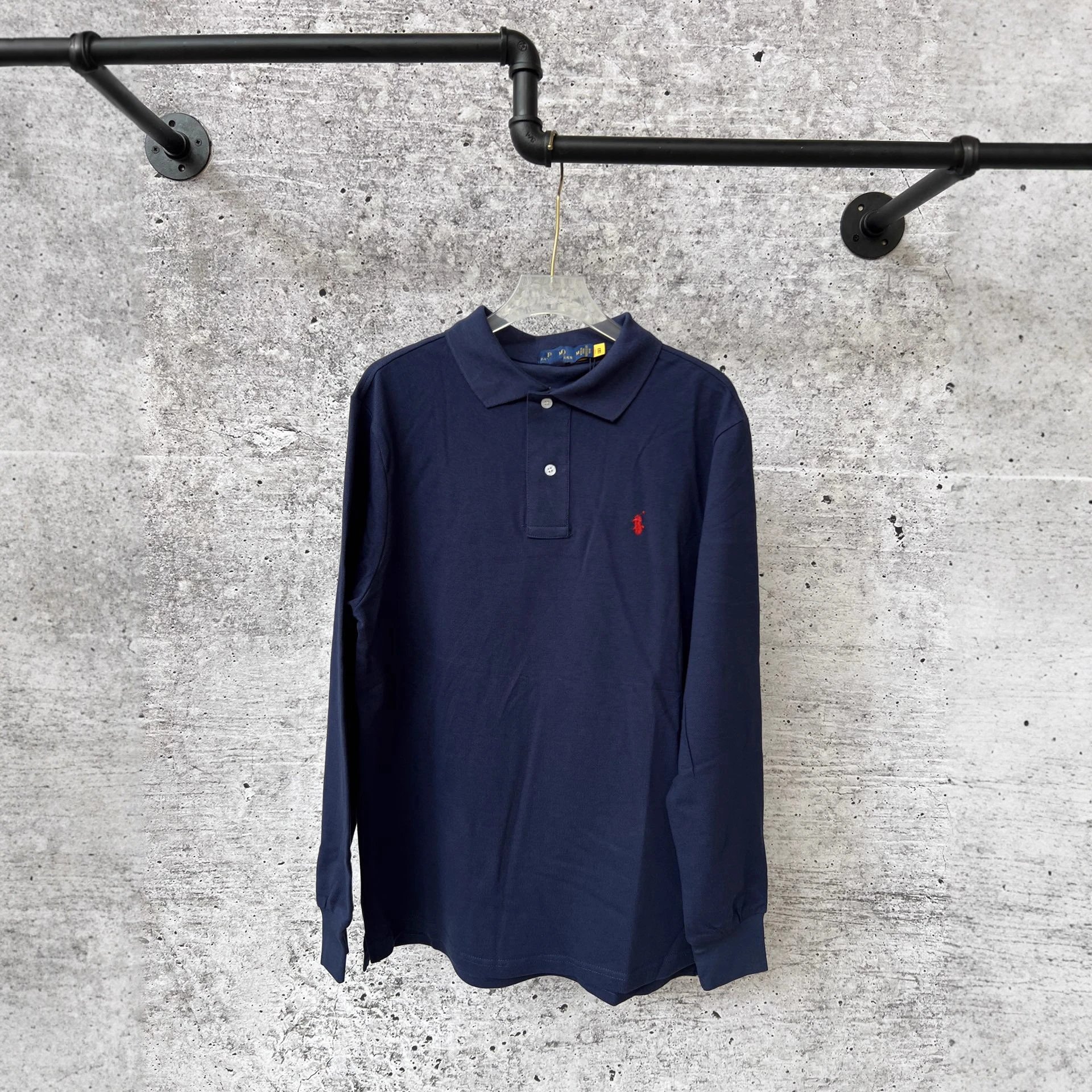 Ralph Lauren classic small horse embroidery label pique polo shirt long sleeve T-shirt base layer men's and women's