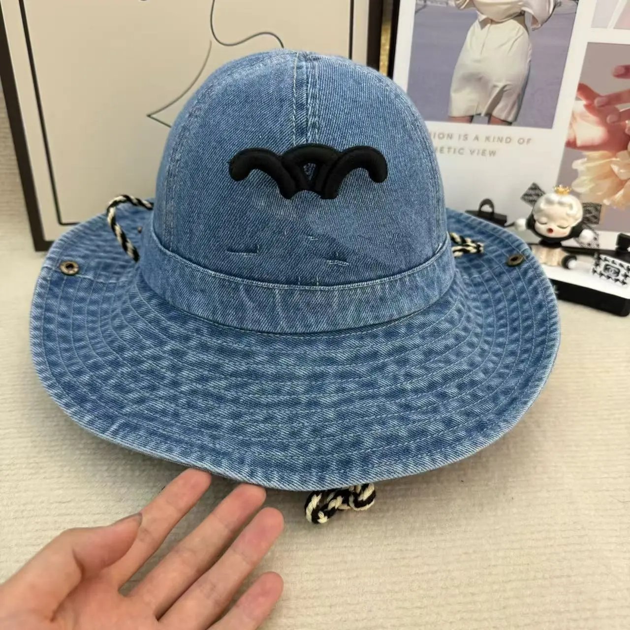 CELINE Correct Letter Western Style Bucket Hat Men Women Adjustable Summer Outdoor Sun Protection Hat