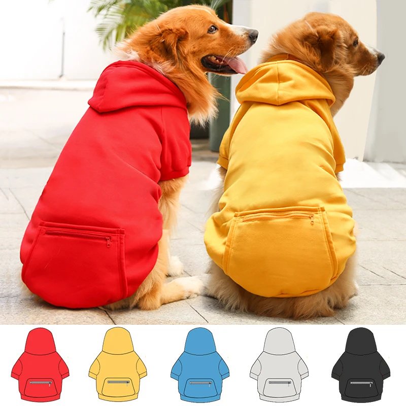 Autumn Winter Fleece Golden Retriever Pocket Cat Dog Hoodie Large Small Medium Dog Dog Cat Clothing French Bulldog Pet Supplies
