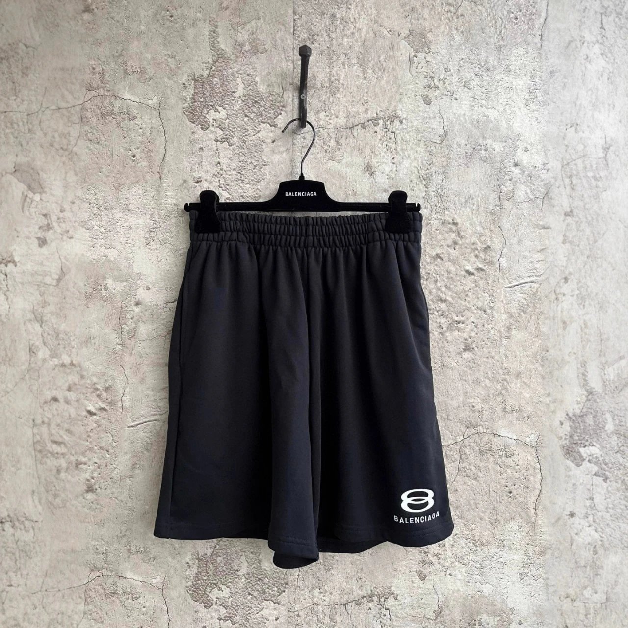 2025 Balenciaga Webbing Elastic Embroidery Logo Shorts Unisex