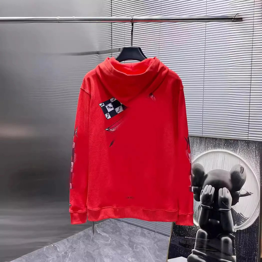 Chrome Hearts Graffiti Red Mouth Hoodie Loose Casual Pullover Hoodie Couple Style