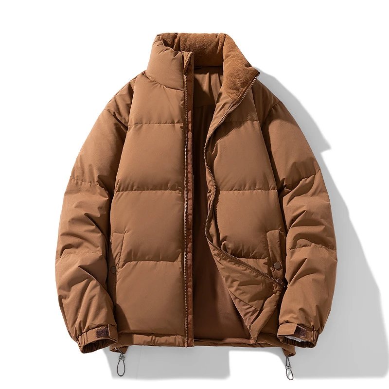 Winter Stand Collar Men's Thick Warm New National Standard Down Minimalist Fashion Puffer Jacket Couple Wear