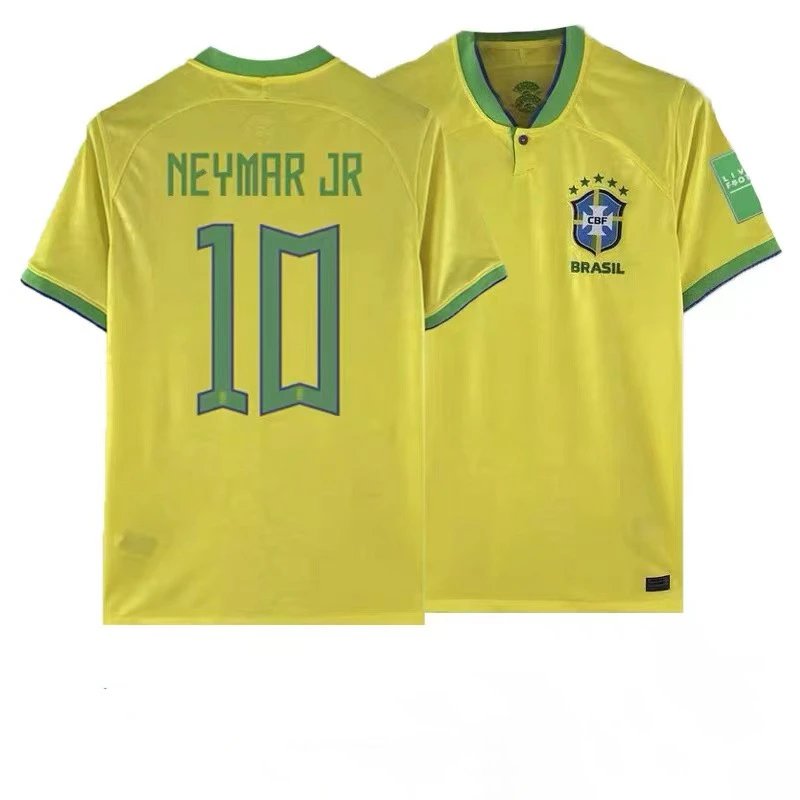 22-23 Brazil Jersey Home No.10 Neymar Short Sleeve Fan Football Jersey Adult Set Kids
