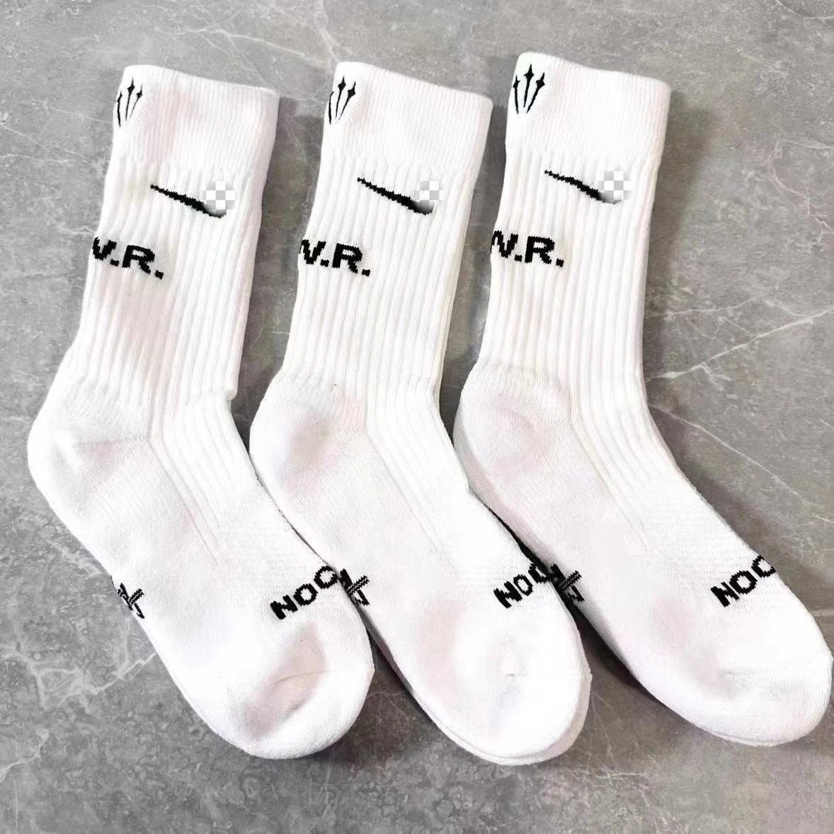 Suwan Next Three-Prong Embroidery Basketball Socks Thick Terry Bottom Sports Long Tube Socks Anti-Slip Sweat-Absorbent Professional