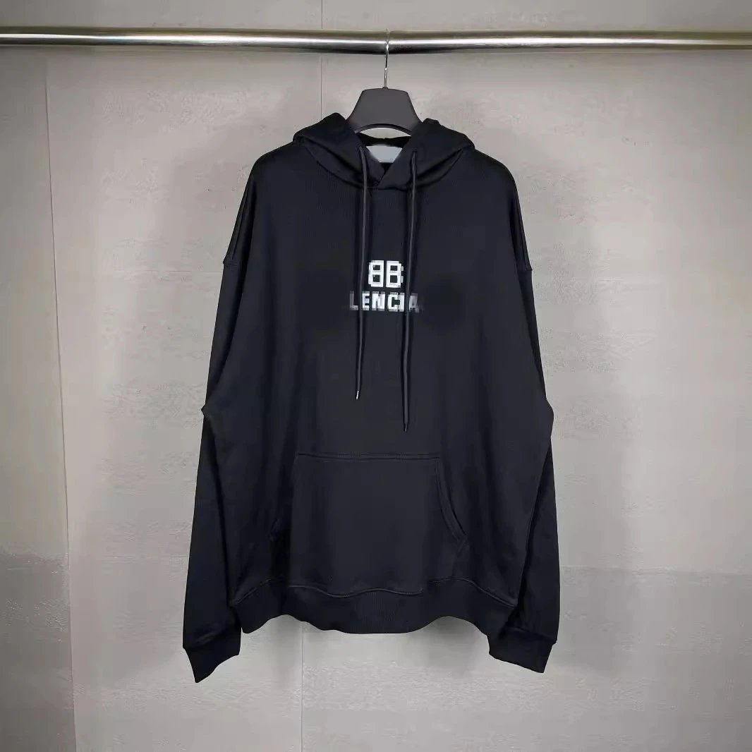 Balenciaga mosaic print hooded sweatshirt loose casual men's and women's hoodie couple style hoodie