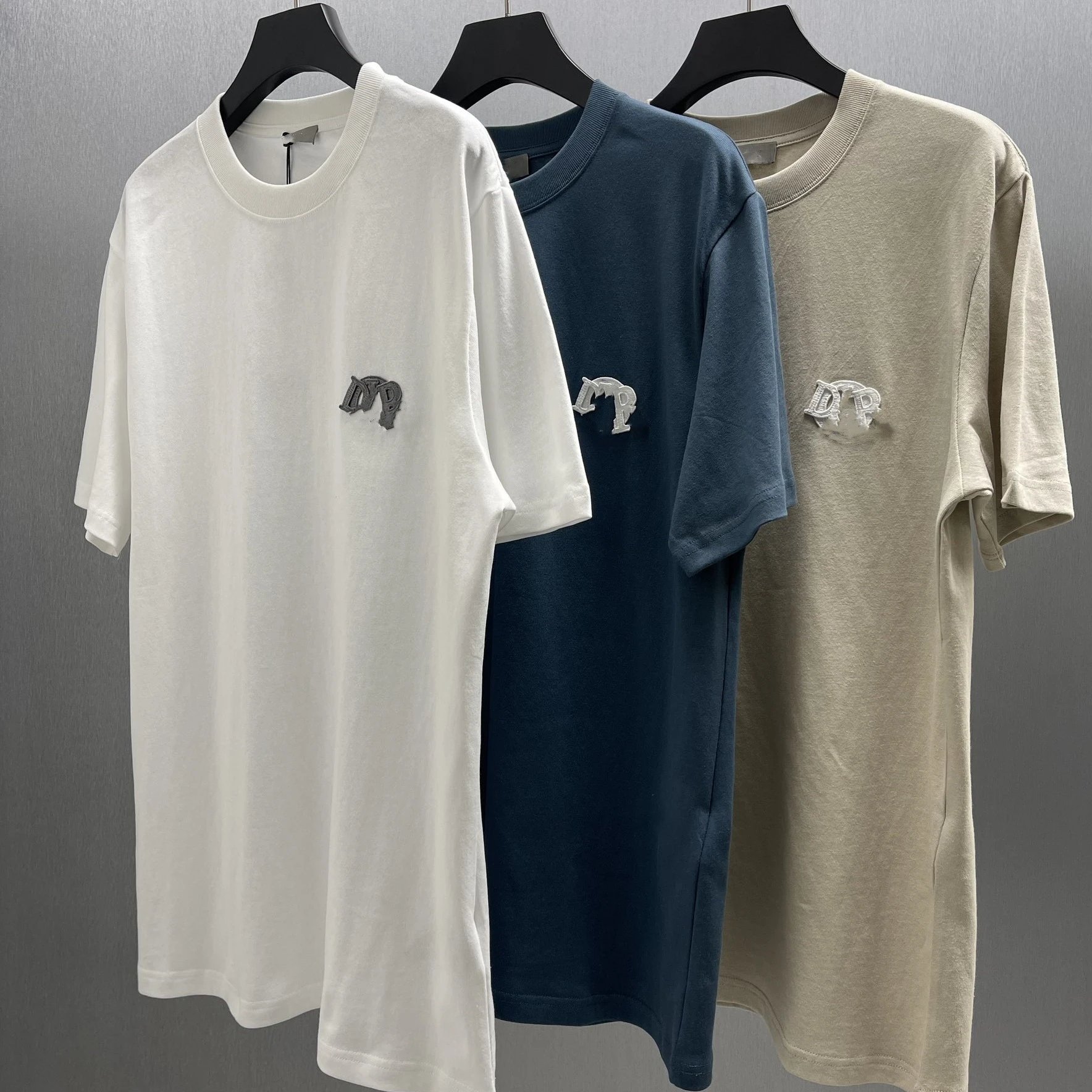 Dior Patch Logo Mark Unisex Loose Short Sleeve T-shirt Top