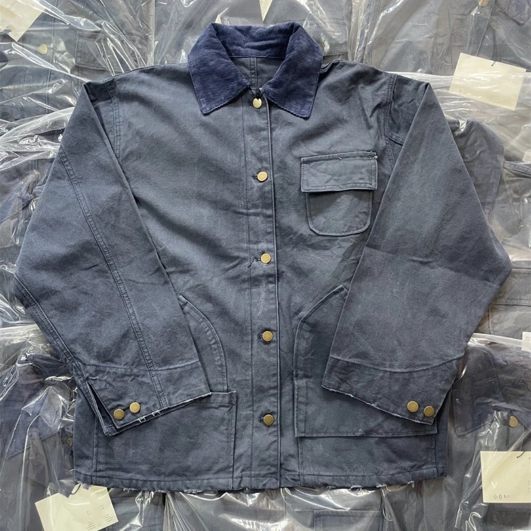 2025 New Prada Retro Pocket French Work Washed Jacket Unisex