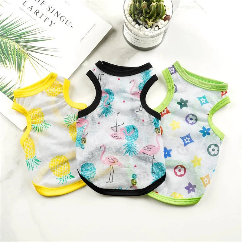 Pet Cat Apparel Summer Thin Dog Vest Small Medium Dog French Bulldog Teddy Cat Dog Clothing
