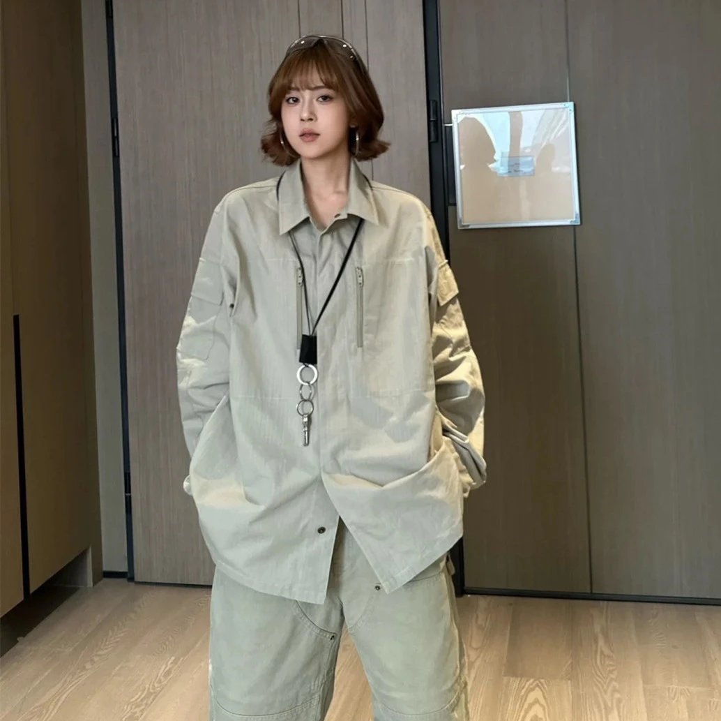 Balenciaga New Lapel Work Jacket Zipper Loose Windbreaker Jacket Unisex