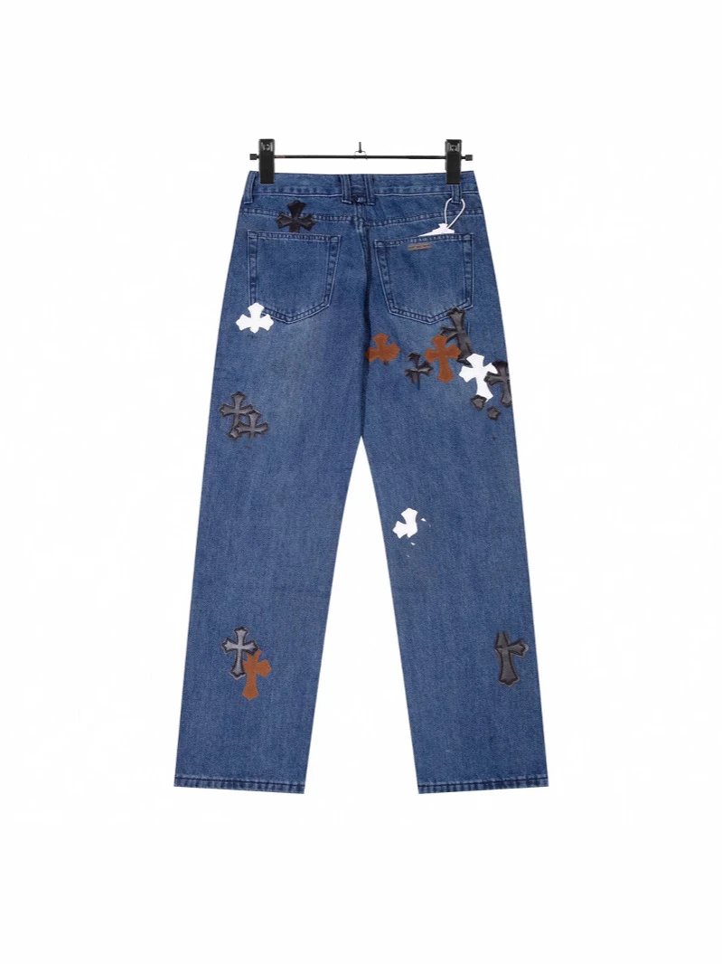Chrome Hearts Colorful Patch Multi-Color Cargo Jeans Ins Trend Unisex