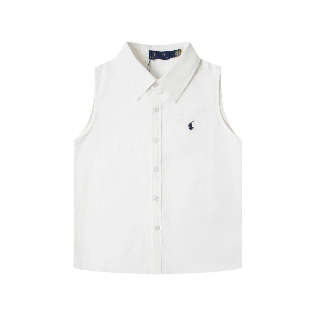 Early Autumn New RL Ralph Lauren Pony Embroidery Oxford Shirt Old Money Style Loose Sleeveless Casual Shirt