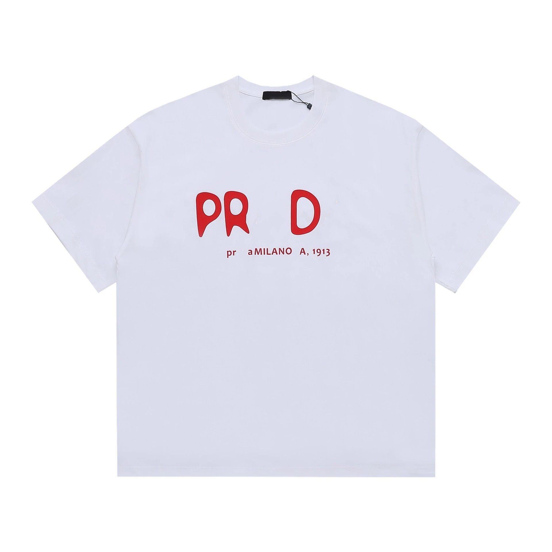 Prada New Minimalist Letter Print Round Neck Short Sleeve T-shirt Unisex-
