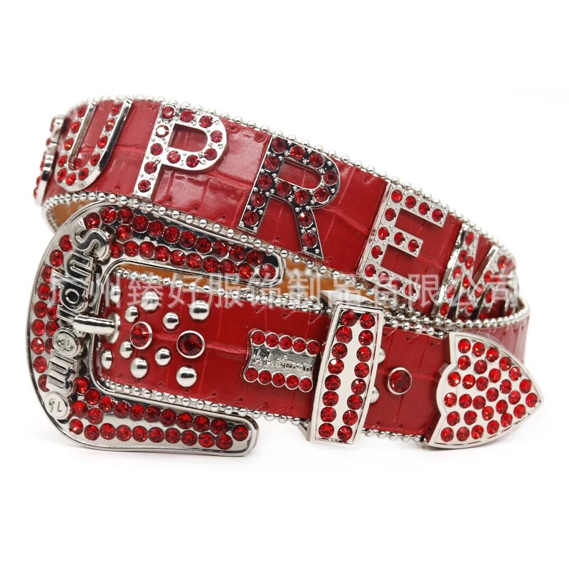 Designer Rhinestone Belts for Men & Women - Shiny Bling Diamond Fashion Belts in Black, Blue, White & Multicolor