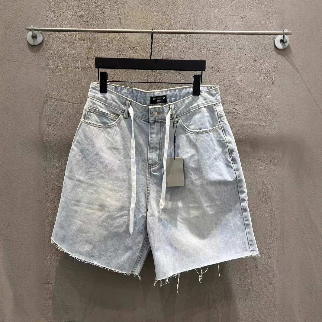 2025 New Balenciaga Letter Double Ring Early Spring Classic Double Ring Print Washed Shorts Sweatpants Unisex