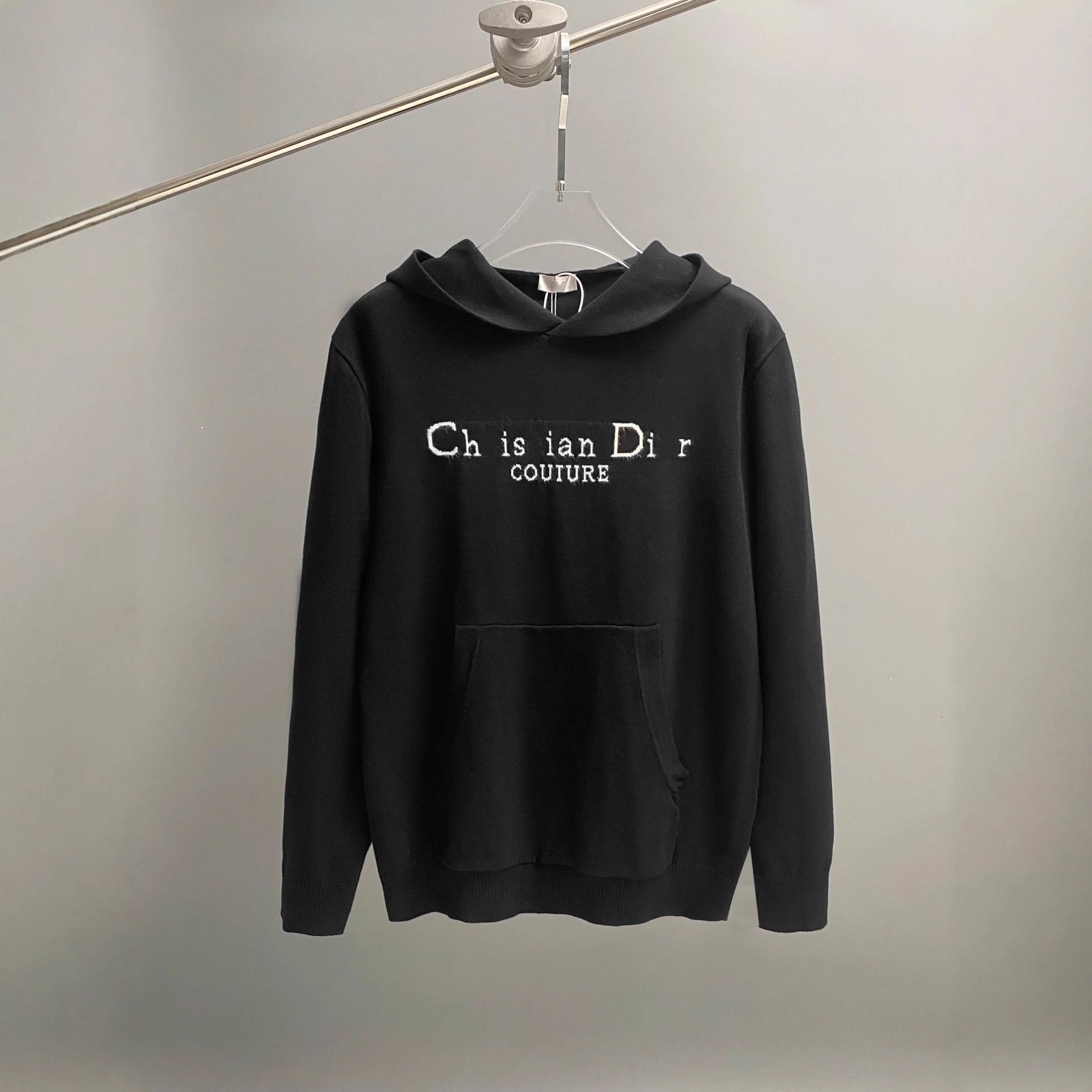 2025 new style Dior angora hair jacquard knitwear hooded pullover sweater men's and women's