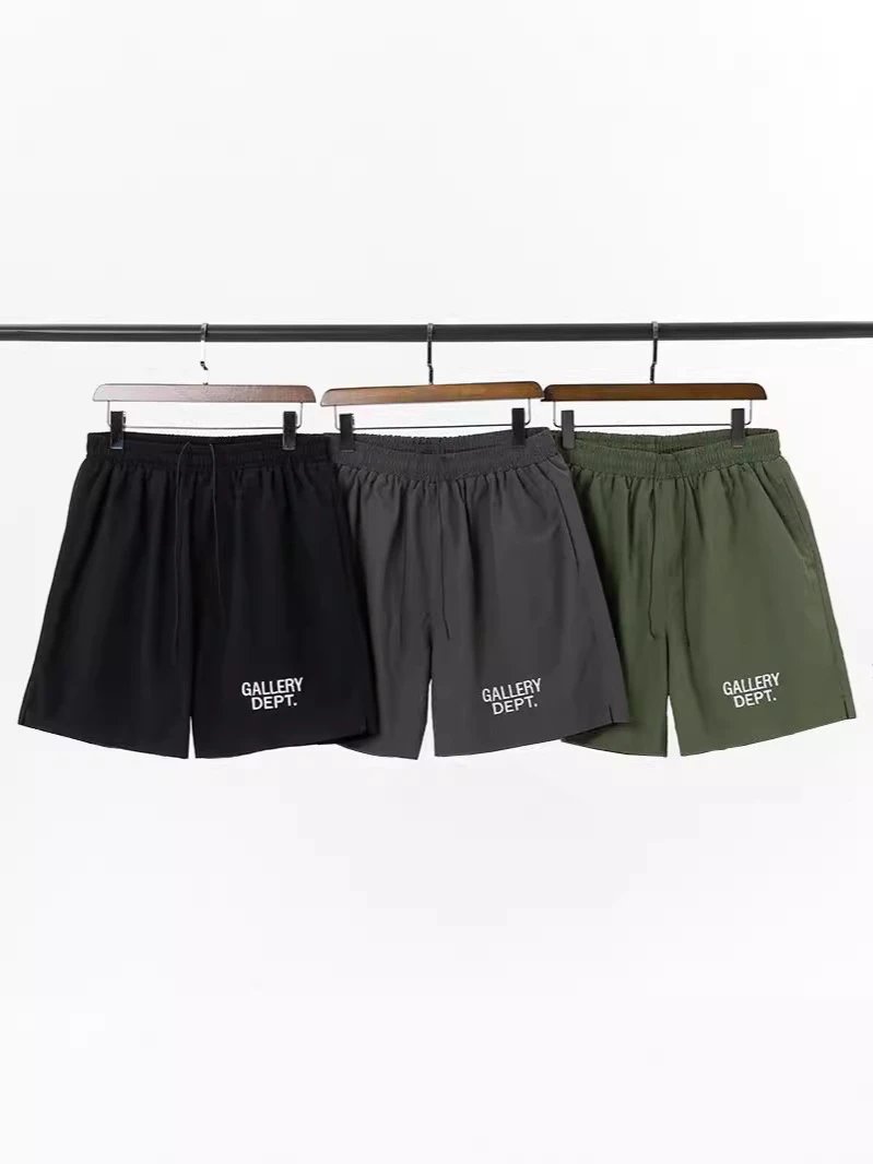 GALLERY DEPT New Basic Letter Logo Embroidery Drawstring Nylon Shorts