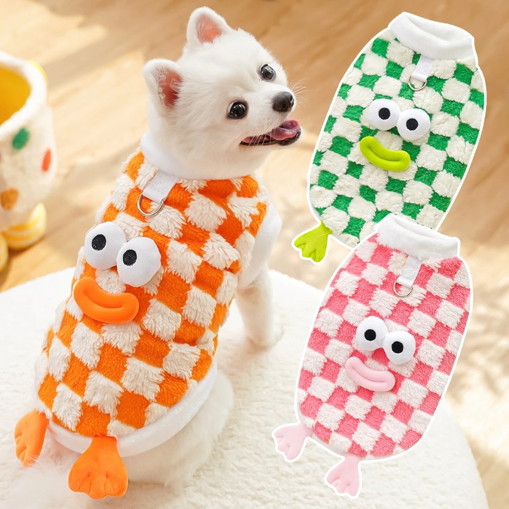 Autumn Winter Pet Dog Cat Clothing Dog Supplies Funny Cute Cat Cartoon Teddy Bichon Small Medium Dog