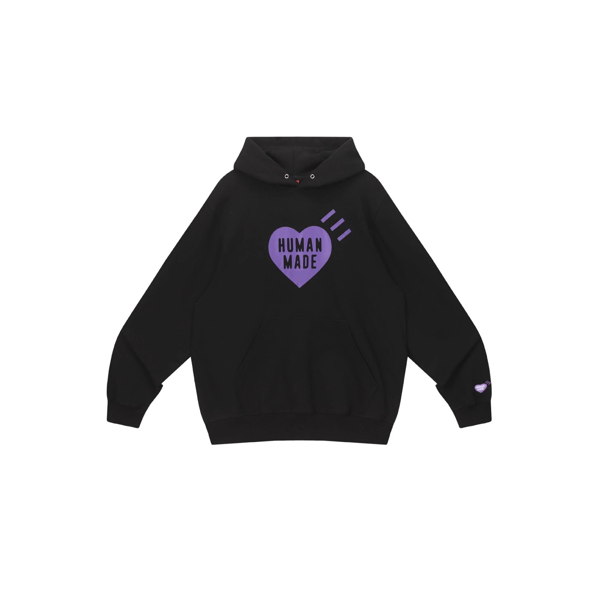 2025 Human Made Purple Heart Pattern Pullover Hoodie Loose Casual Couple Outfit