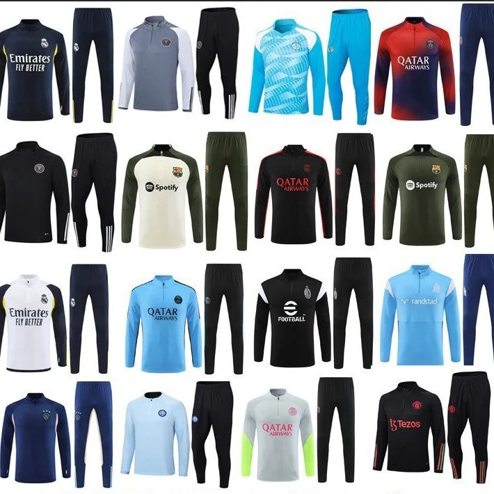 Training Jersey balenciaga Atlético Madrid Marseille Inter Miami Inter Milan Liverpool Long Sleeve Half Zip Adult/Kids