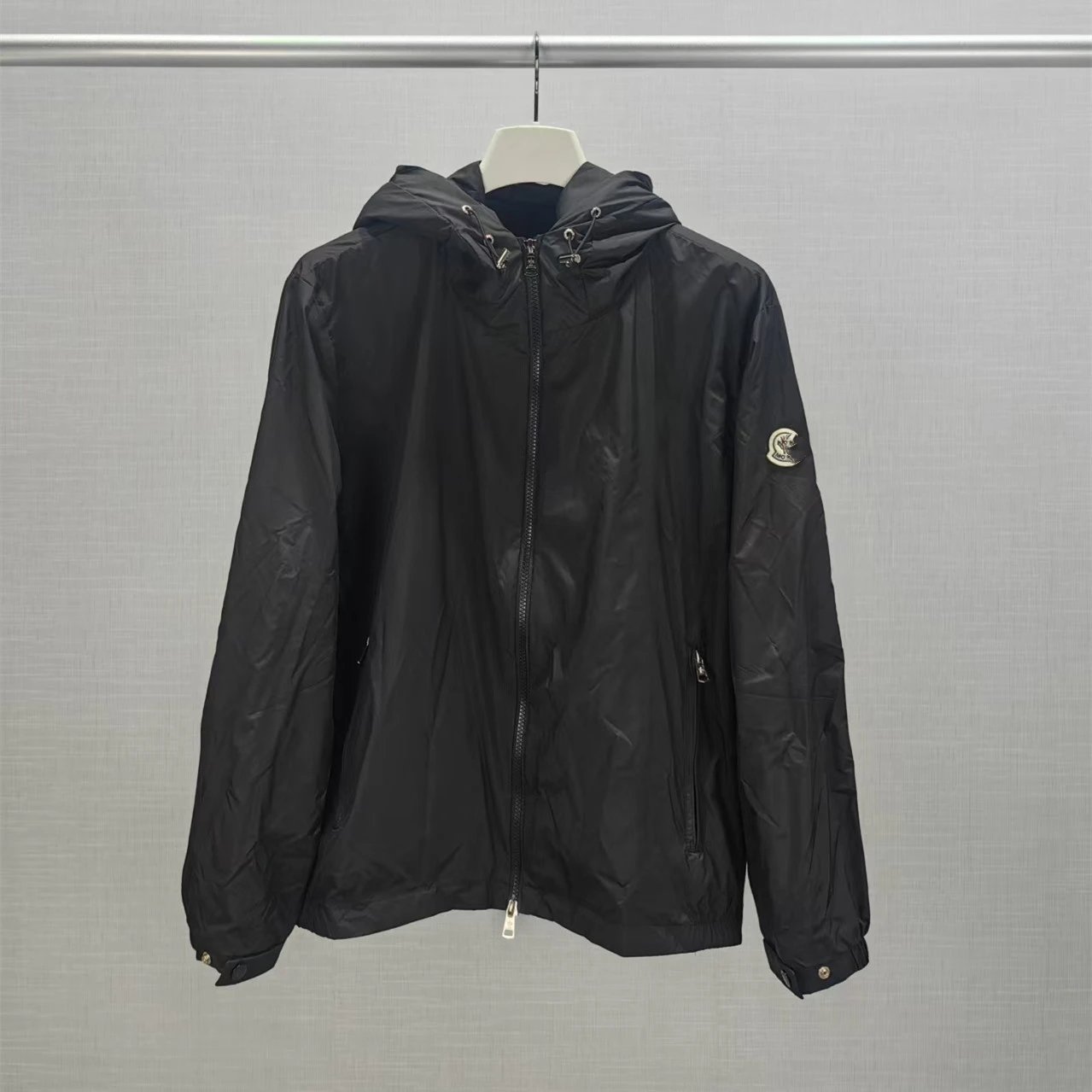 Moncler Classic Basic Embroidery Badge Logo Hooded Jacket Coat Unisex