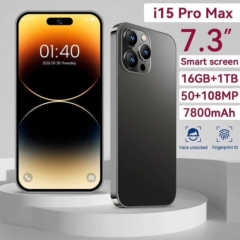 Phone I15 Pro Max 5G Smartphone 16+1TB 7.3 Inch HD