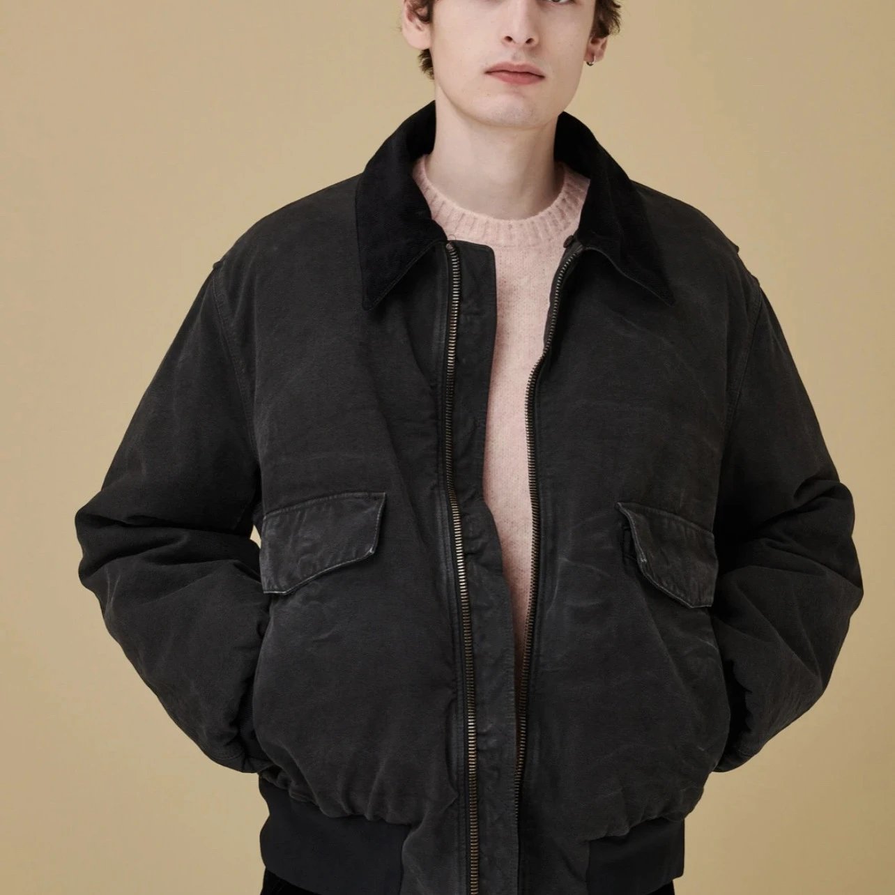 Version New Prada Washed Work Quilted Denim Jacket Unisex