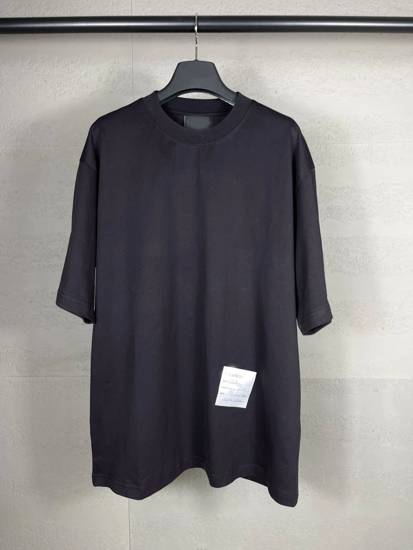 2024 Balenciaga Hem Sticky Note Tag Short Sleeve T-shirt Loose Casual Unisex Couples