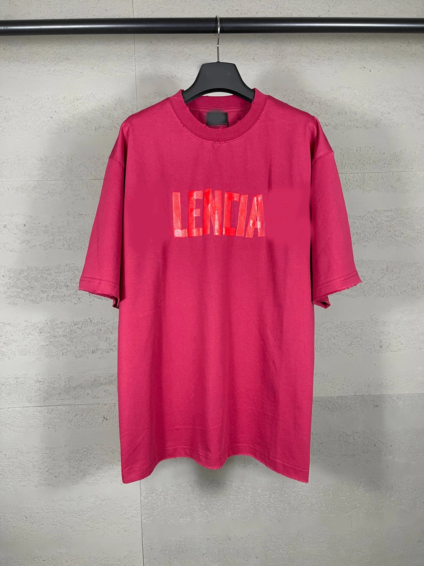 Balenciaga Short Masking Tape Print Garment Wash Distressed Short Sleeve T-shirt Wash Distressed
