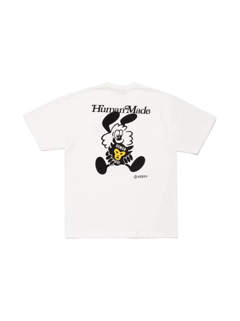 Human Mickey Pattern Round Neck Short Sleeve T-shirt Loose Unisex Couples