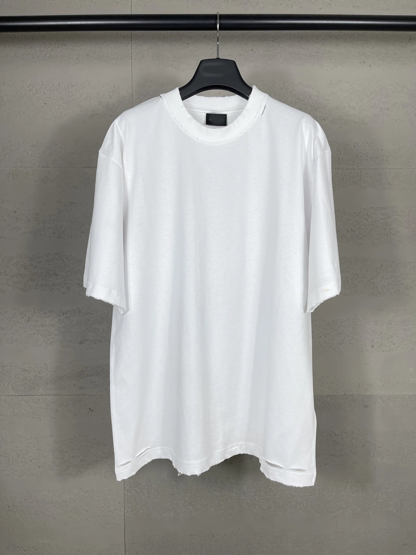 2025 Balenciaga Letter Back Art Print Garment Wash Distressed Short Sleeve T-shirt Unisex