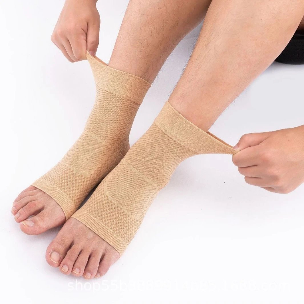 Double Road Double Needle Nylon Sports Socks Compression Ankle Support Fitness Running Sports Anti-Sprain Ankle Protective Sleeves