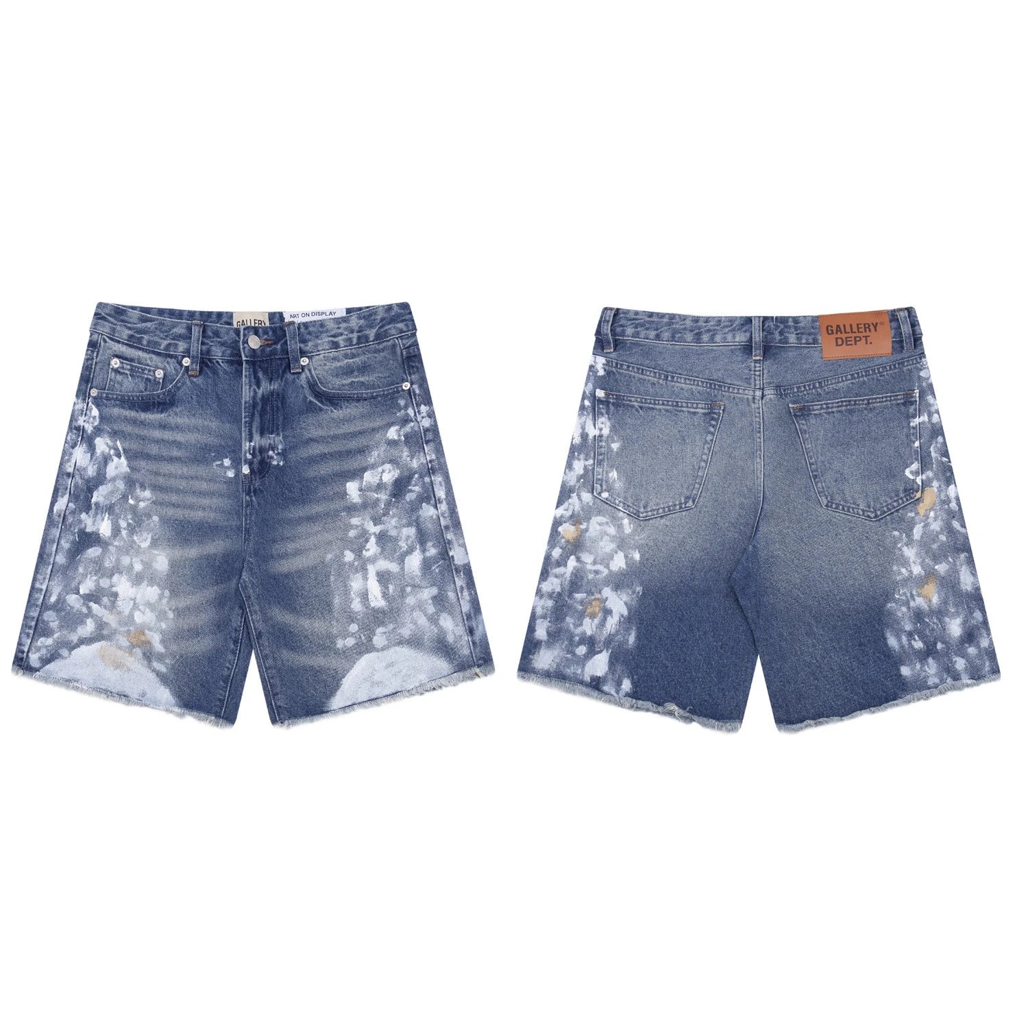 Gallery Dept New Vintage Splatter Blue Washed Denim Shorts