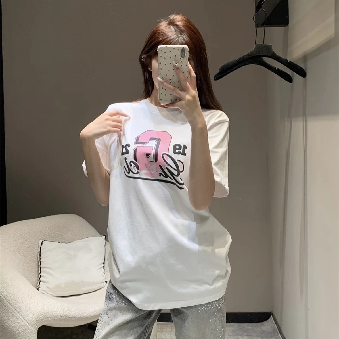 2025 New Gucci 1921 Letter Print Round Neck Short Sleeve T-shirt Top Unisex