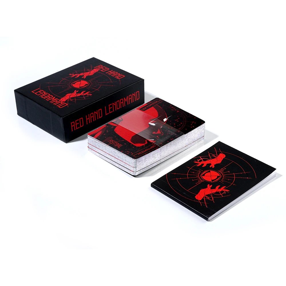 Red Hand Lenormand Full English Silver Foil Gift Box Edition Laser Gold Foil Tarot Cards