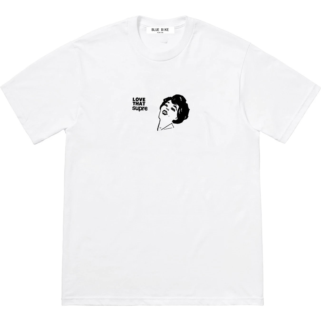 Love That Tee Cartoon Anime Woman Round Neck Print Short Sleeve T-shirt Loose Pure Cotton