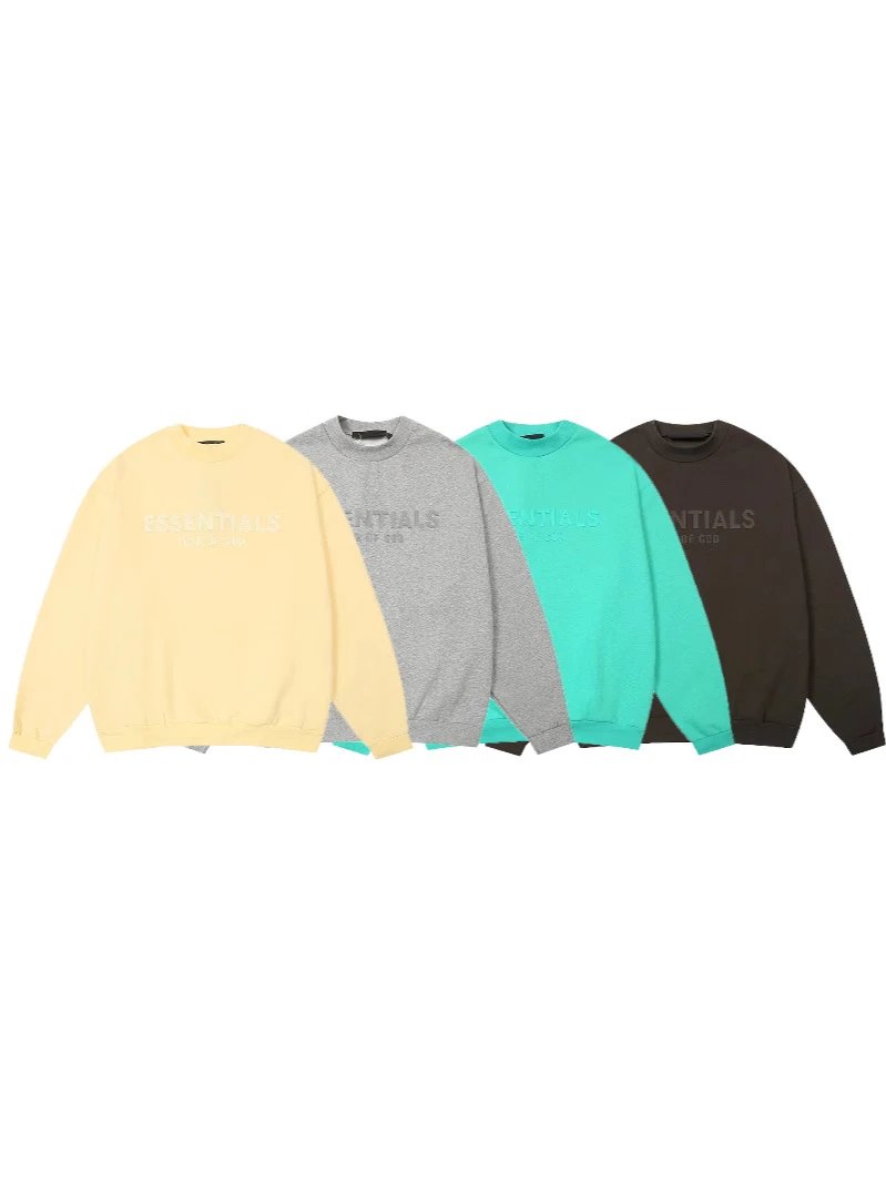 FOG Essentials Replica Chest Silicone Letter High Street Loose Fleece Casual Hoodie Trendy