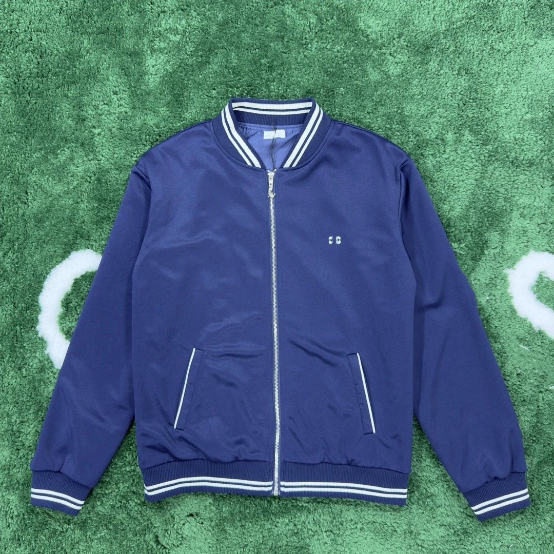 CELINE New Triomphe Embroidery Royal Blue Functional Jacket Unisex Loose Long Pants Sport Suit